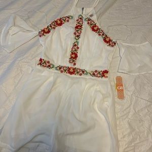 Romper with embroidered details